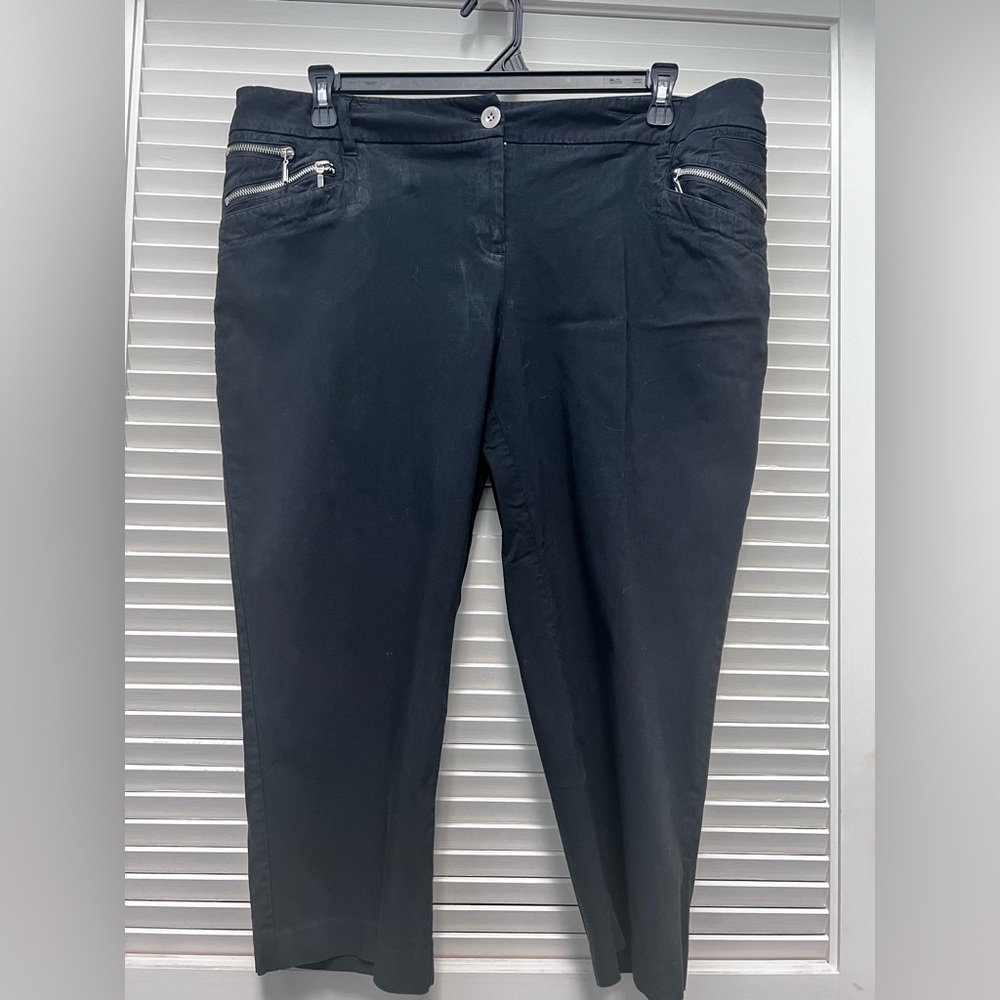 Black crop pants with zippers galore!